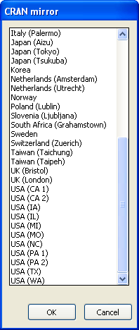 CRAN mirror selection