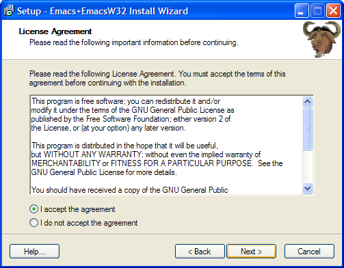 license agreement.  Click next