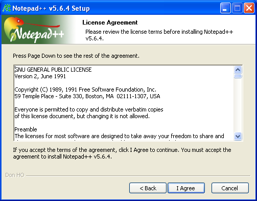 License agreement.